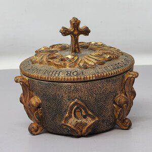 Sienna Jeweled Prayer Box With Cross & Inspirational Text